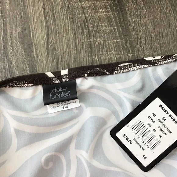 Daisy Fuentes Hipster Bikini Bottom Brown & White Swirl Print - Picture 5 of 7